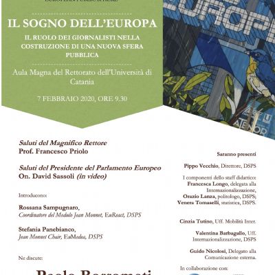 Il sogno dell'Europa, convegno all'Università di Catania con Paolo Borrometi